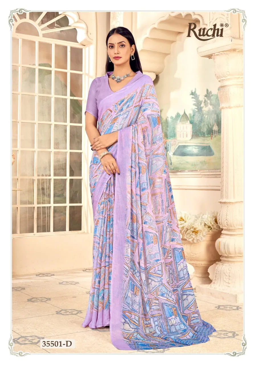 Aahana Vol 5 By Ruchi Silver Chiffon Daily Wear Surat Sarees Wholesale Market